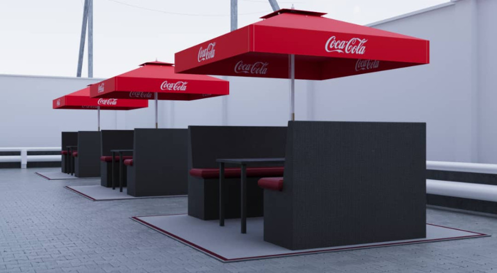 Outdoor Patio Design & Custom Parasol Installation (Confidential FMCG Client) image 2